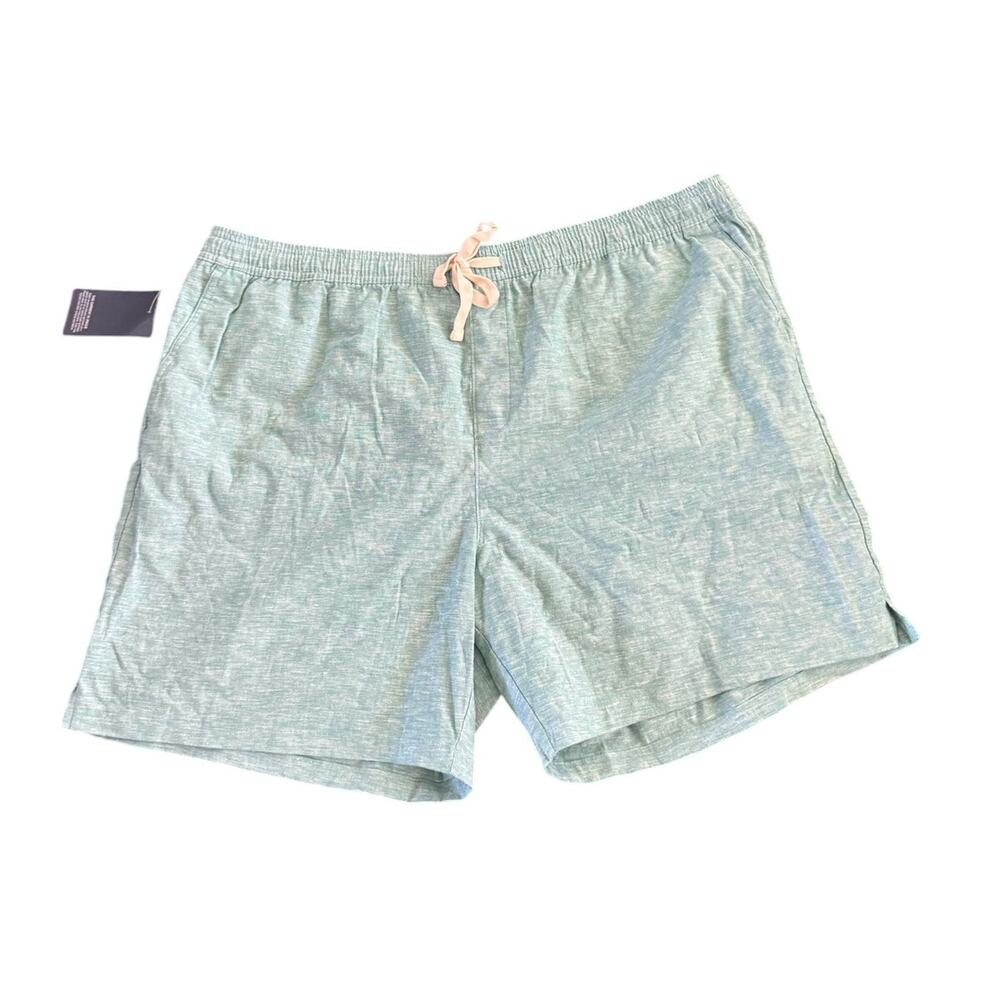 Gap Men's Mint Green & White Heathered Linen Pull On Shorts - XXL